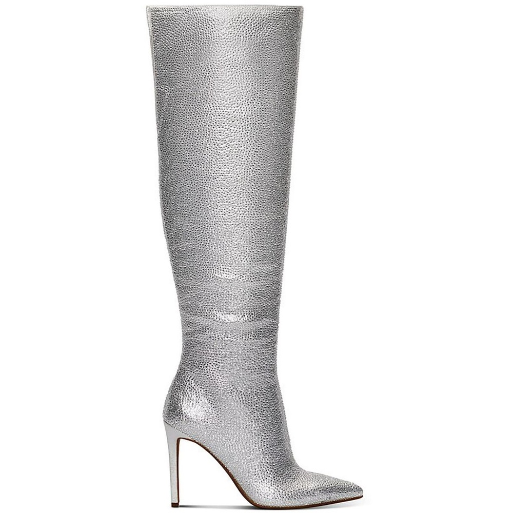 INC Womens Saveria Silver Crystal Rhinestone Over-The-Knee Boots 6